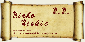 Mirko Miškić vizit kartica